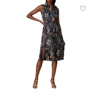 Adam Lippes floral sleeveless midi dress black 8